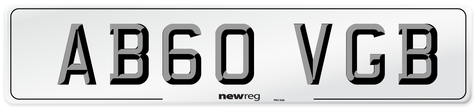 AB60 VGB Number Plate from New Reg